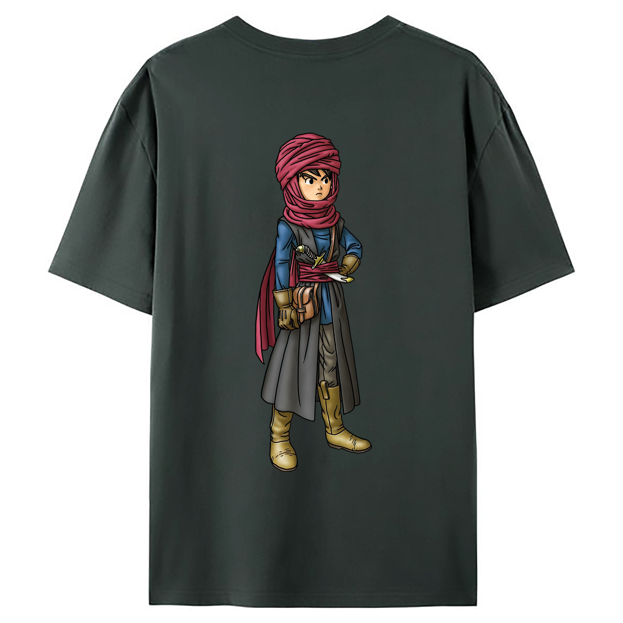 （画像用） ドラゴンクエスト Doragon Kuesuto Dragon Quest 綿100％ メンズ半袖Tシャツ（バックプリント） 通気性